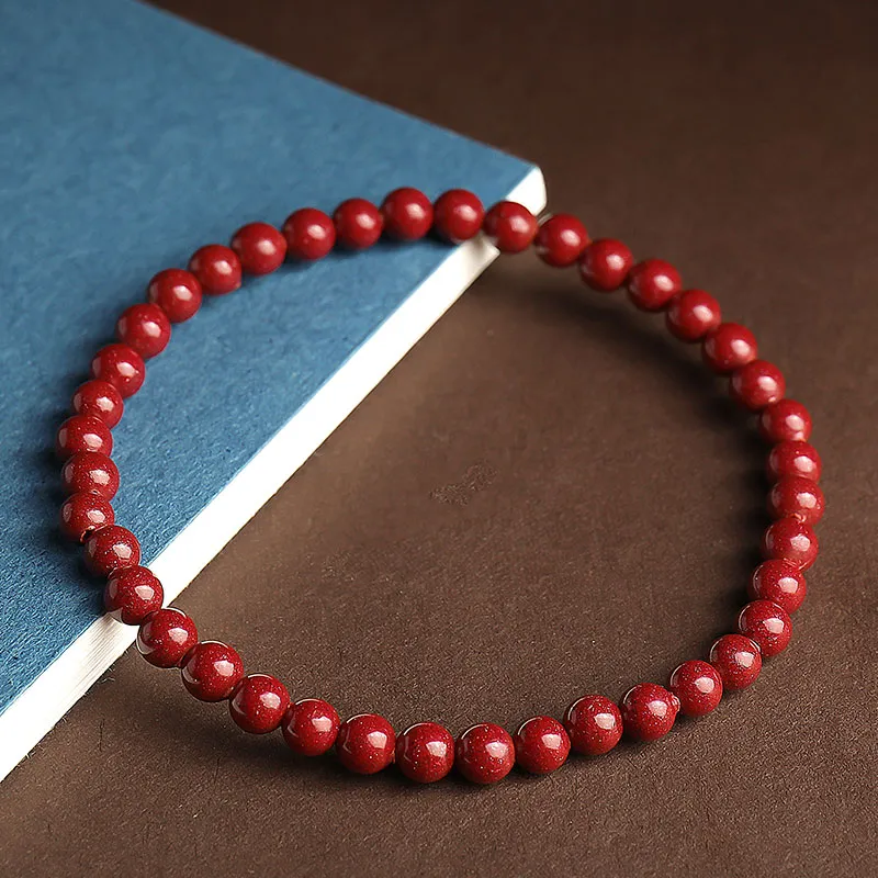 With The Heart Of The Jade Reconstructed Cinnabar Jade Bracelets Unisex-34