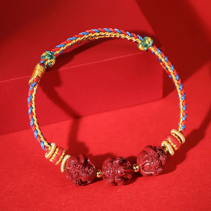 With The Heart Of The Jade Reconstructed Cinnabar Bracelets Unisex-18