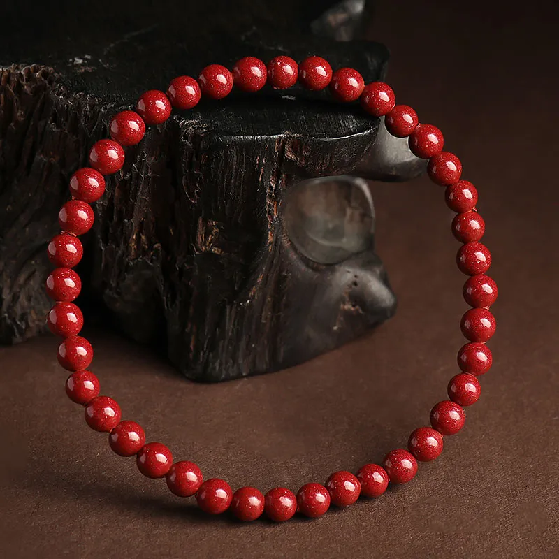 With The Heart Of The Jade Reconstructed Cinnabar Jade Bracelets Unisex-30