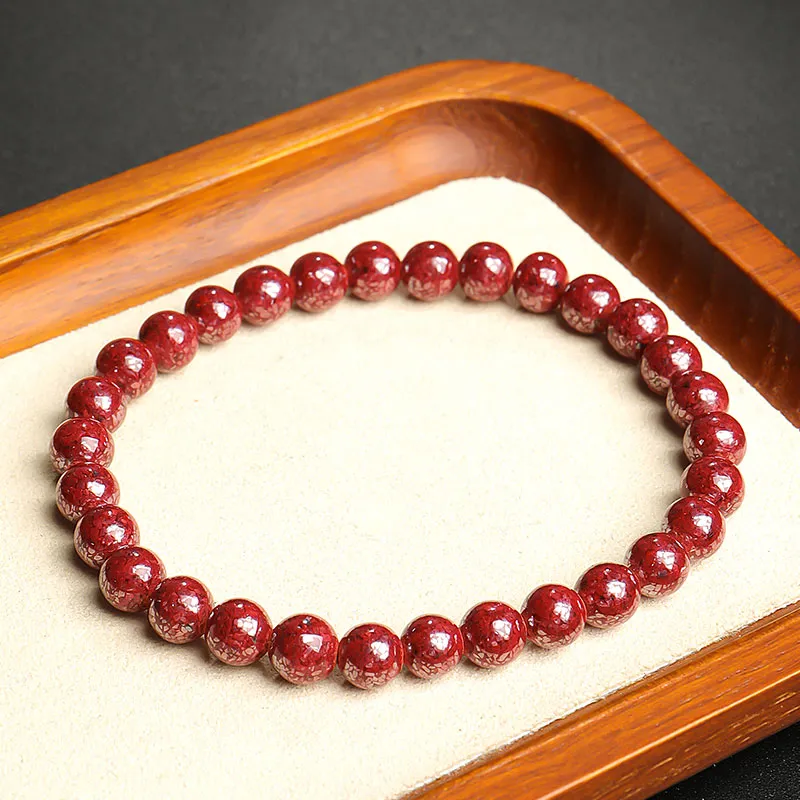 With The Heart Of The Jade Cinnabar Jade Bracelets Unisex-5