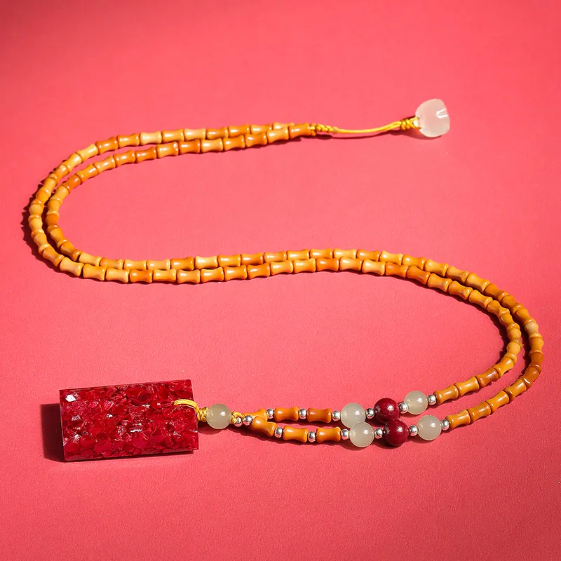 With The Heart Of The Jade Cinnabar Jade Necklaces Unisex-7