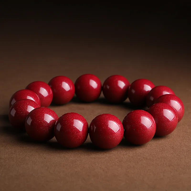 With The Heart Of The Jade Reconstructed Cinnabar Jade Bracelets Unisex-43