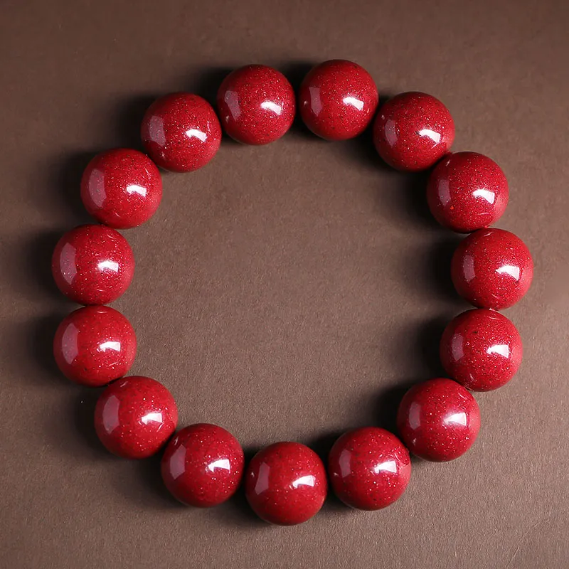 With The Heart Of The Jade Reconstructed Cinnabar Jade Bracelets Unisex-23