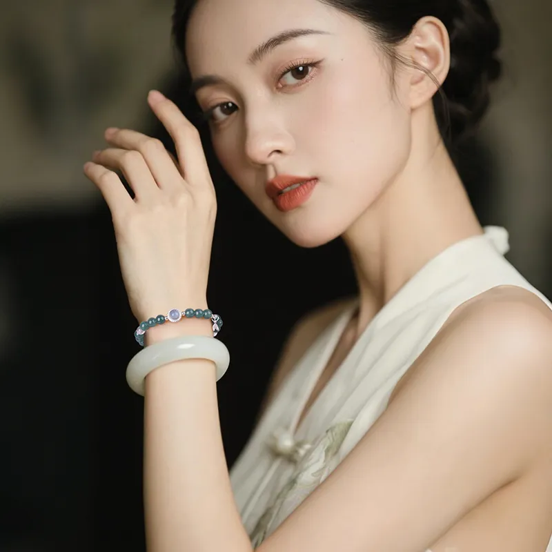 With The Heart Of The Jade Ice Glutinous Jadeite Bracelets Women's-2