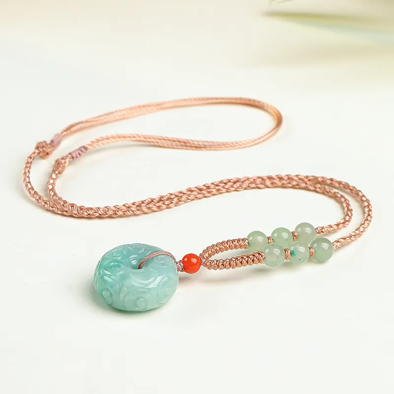 With The Heart Of The Jade Glutinous Jade Necklaces Unisex-7