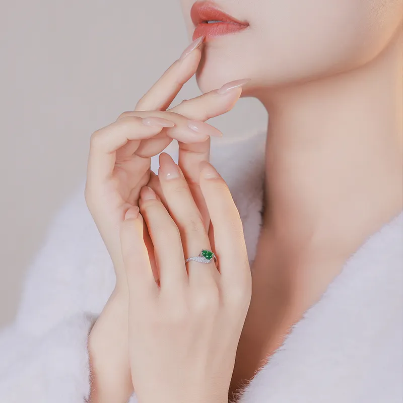 With The Heart Of The Jade Ice Glutinous Jadeite Rings Women's-2