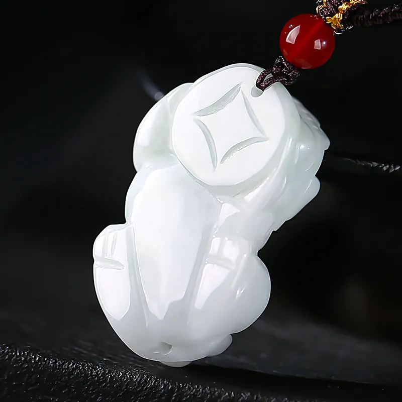 With the heart of the jade Jadeite Necklaces Unisex Auspicious Beast Chinese Auspicious Animal-9