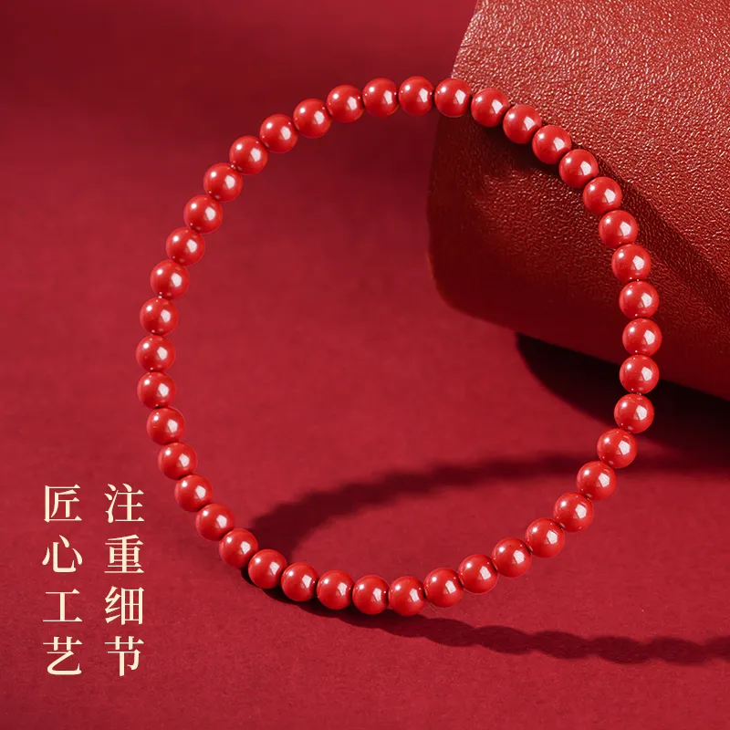 With The Heart Of The Jade Reconstructed Cinnabar Bracelets Women's-4