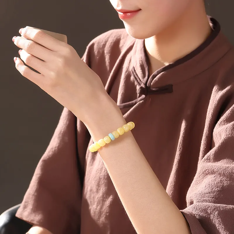 With The Heart Of The Jade Amber Jade Bracelets Unisex-2