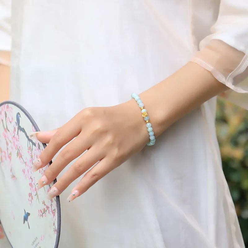 With The Heart Of The Jade Bean Type Jadeite Bracelets Women's-3