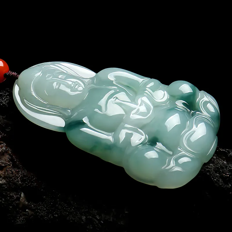 With The Heart Of The Jade Glutinous Jade Jadeite Necklaces Men's-7