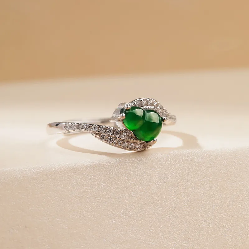 With The Heart Of The Jade Ice Glutinous Jadeite Rings Women's-7