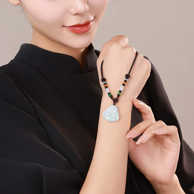 With The Heart Of The Jade Bean Type Jadeite Necklaces Women's-4