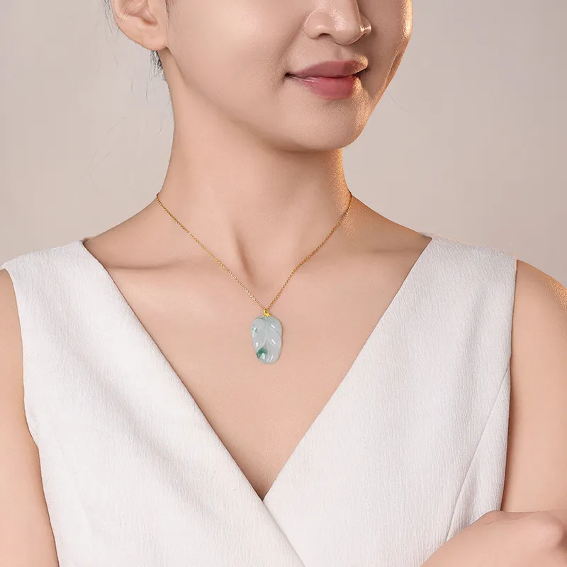 With The Heart Of The Jade Ice Glutinous Jadeite Necklaces Women's-3