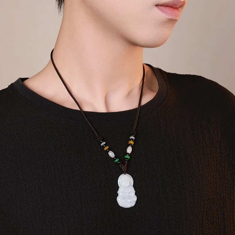 With The Heart Of The Jade Bean Type Jadeite Necklaces Women's-11