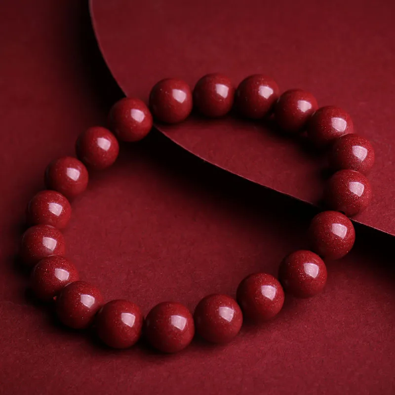 With The Heart Of The Jade Reconstructed Cinnabar Jade Bracelets Unisex-12