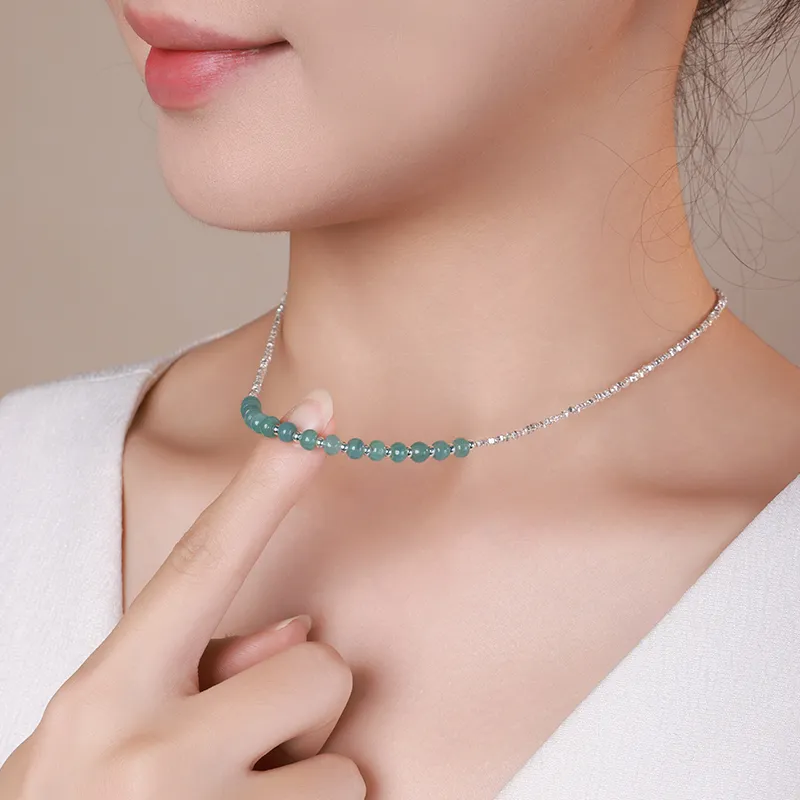With The Heart Of The Jade Glutinous Jade Jadeite Necklaces Women's-4