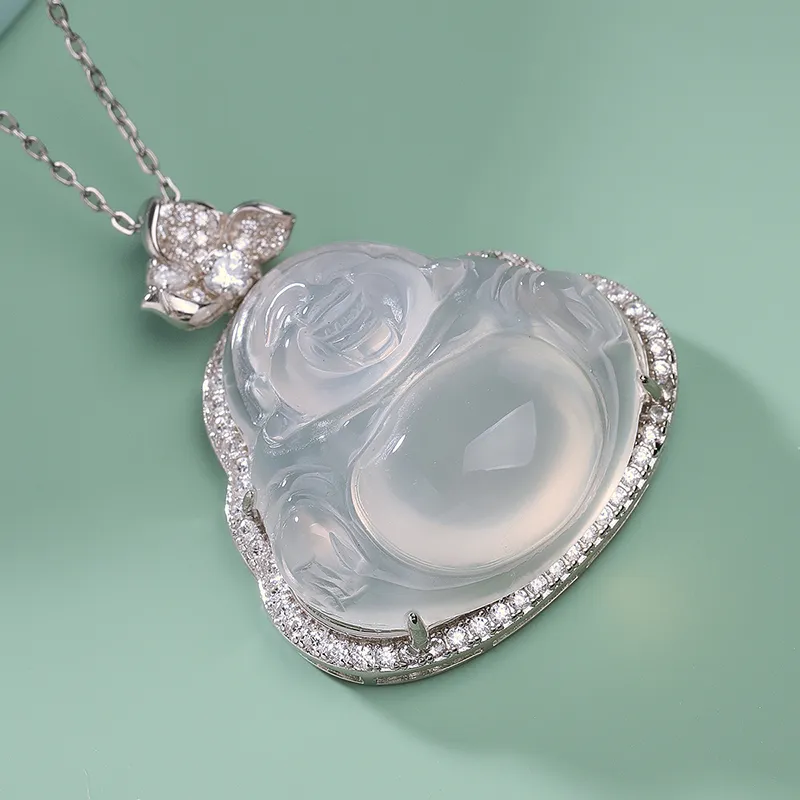 With The Heart Of The Jade Chalcedony Necklaces Women's-6