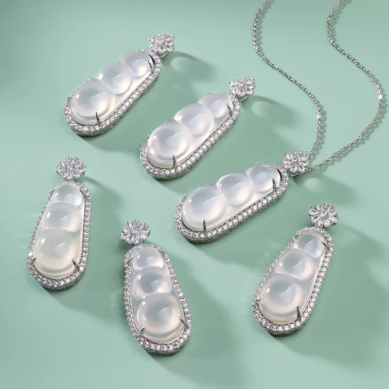 With The Heart Of The Jade Chalcedony Necklaces Women's-7