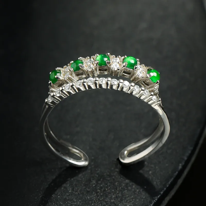 With The Heart Of The Jade Glutinous Jade Jadeite Rings Women's-7