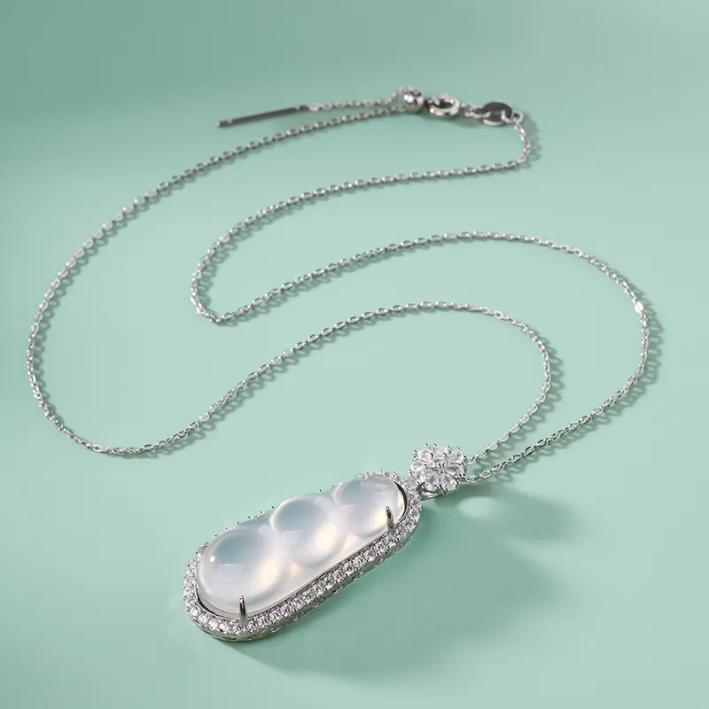 With The Heart Of The Jade Chalcedony Necklaces Women's-10
