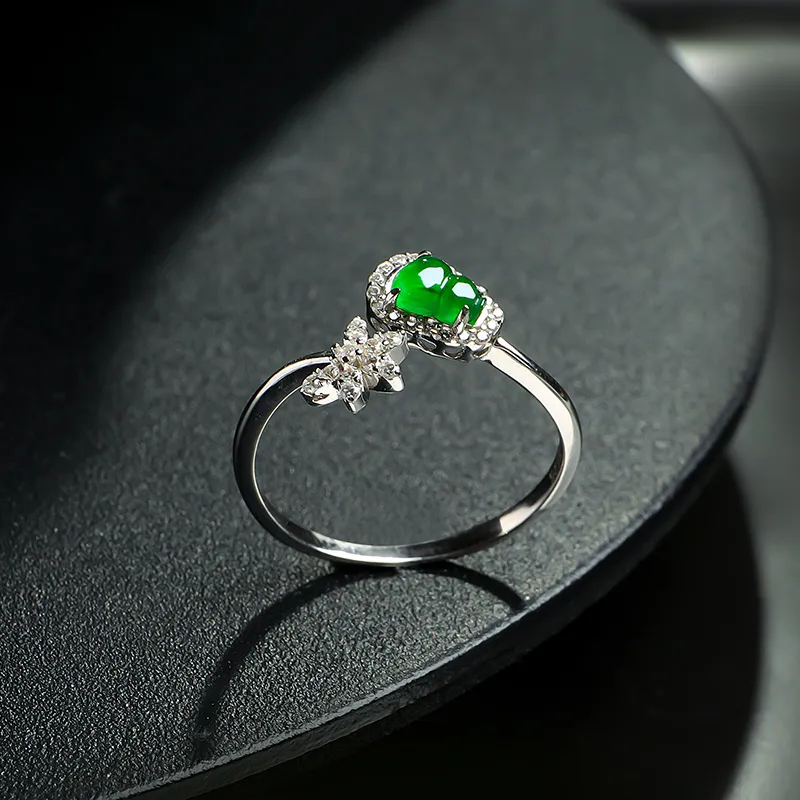 With The Heart Of The Jade Glutinous Jade Jadeite Rings Women's-6