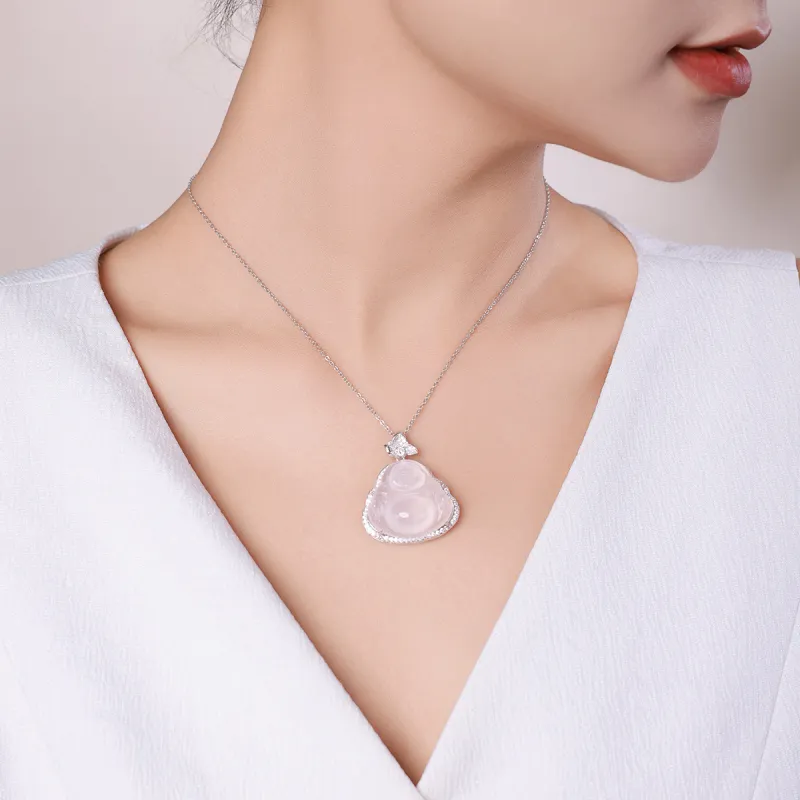 With The Heart Of The Jade Chalcedony Necklaces Women's-5