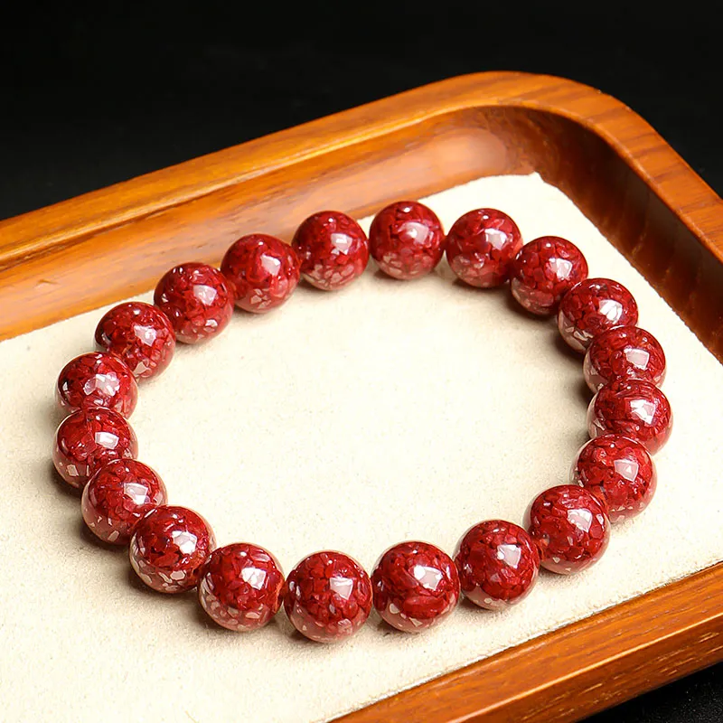 With The Heart Of The Jade Cinnabar Jade Bracelets Unisex-27