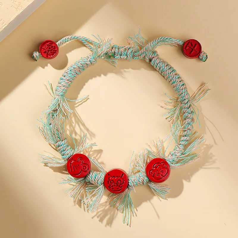With The Heart Of The Jade Reconstructed Cinnabar Bracelets Unisex-6