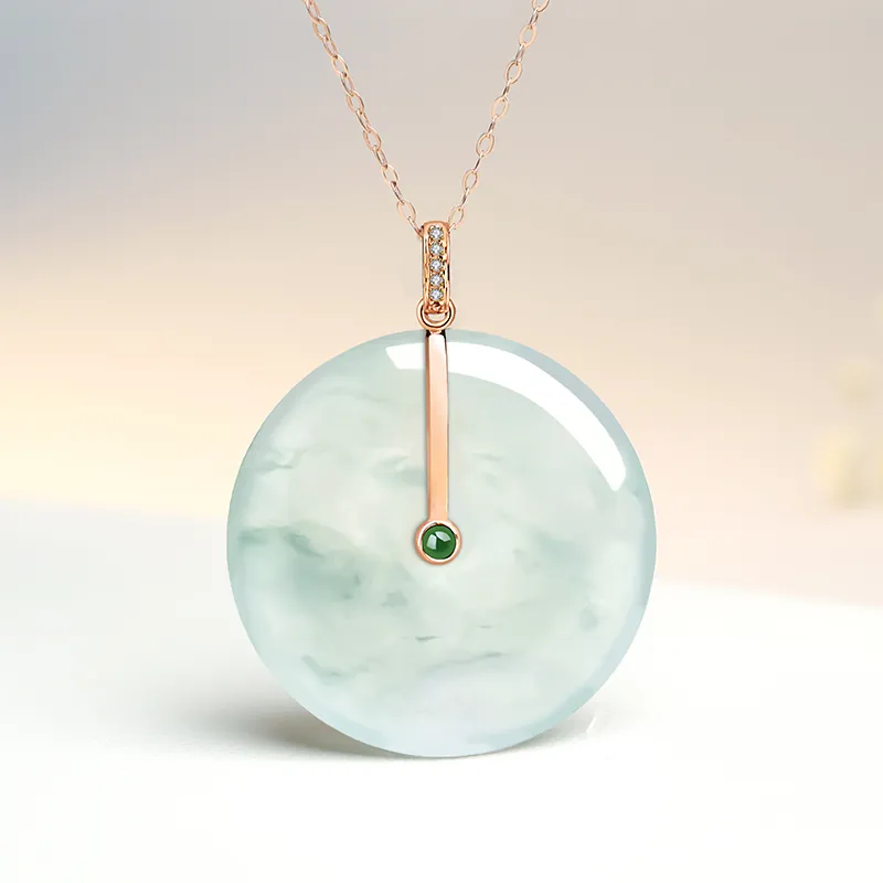 With The Heart Of The Jade Glutinous Jade Jadeite Necklaces Women's-11
