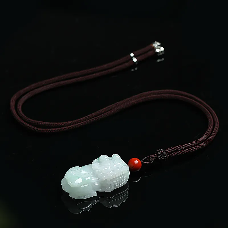 With The Heart Of The Jade Bean Type Jadeite Necklaces Unisex-17