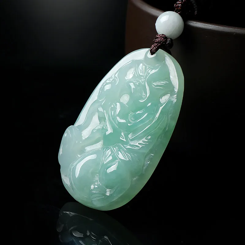 With The Heart Of The Jade Bean Type Jadeite Necklaces Unisex-2