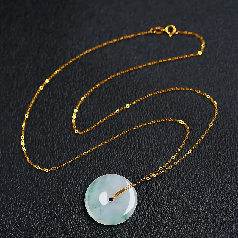 With The Heart Of The Jade Glutinous Jade Jadeite Necklaces Women's-6