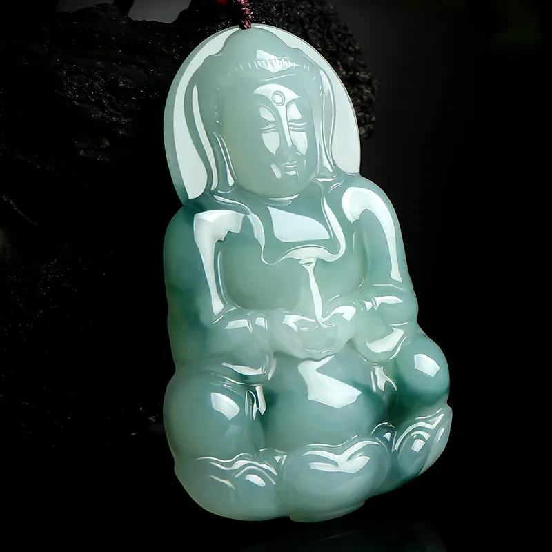 With The Heart Of The Jade Glutinous Jade Jadeite Necklaces Men's-5