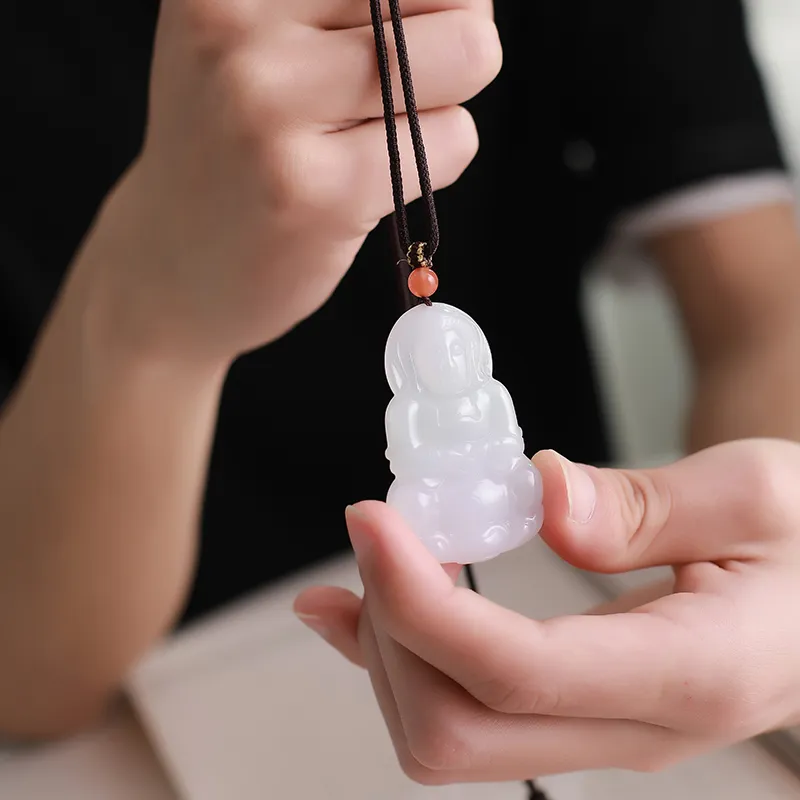 With The Heart Of The Jade Glutinous Jade Necklaces Men's-3