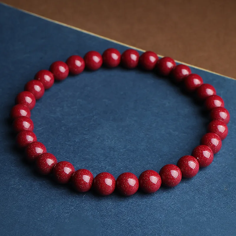 With The Heart Of The Jade Reconstructed Cinnabar Jade Bracelets Unisex-37