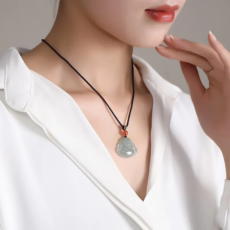 With The Heart Of The Jade Ice Glutinous Jadeite Necklaces Women's-2