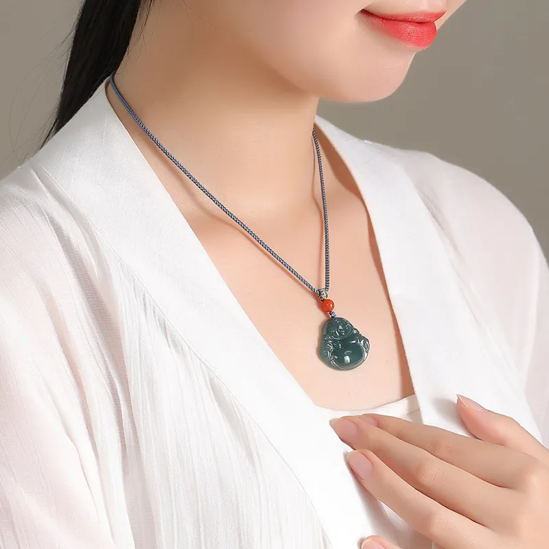 With The Heart Of The Jade Ice Glutinous Jadeite Necklaces Unisex-10