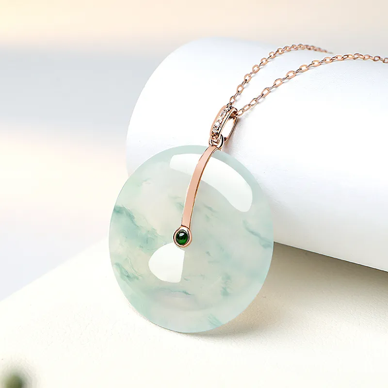 With The Heart Of The Jade Glutinous Jade Jadeite Necklaces Women's-6