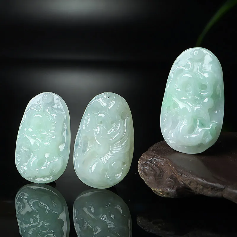 With The Heart Of The Jade Bean Type Jadeite Necklaces Unisex-6