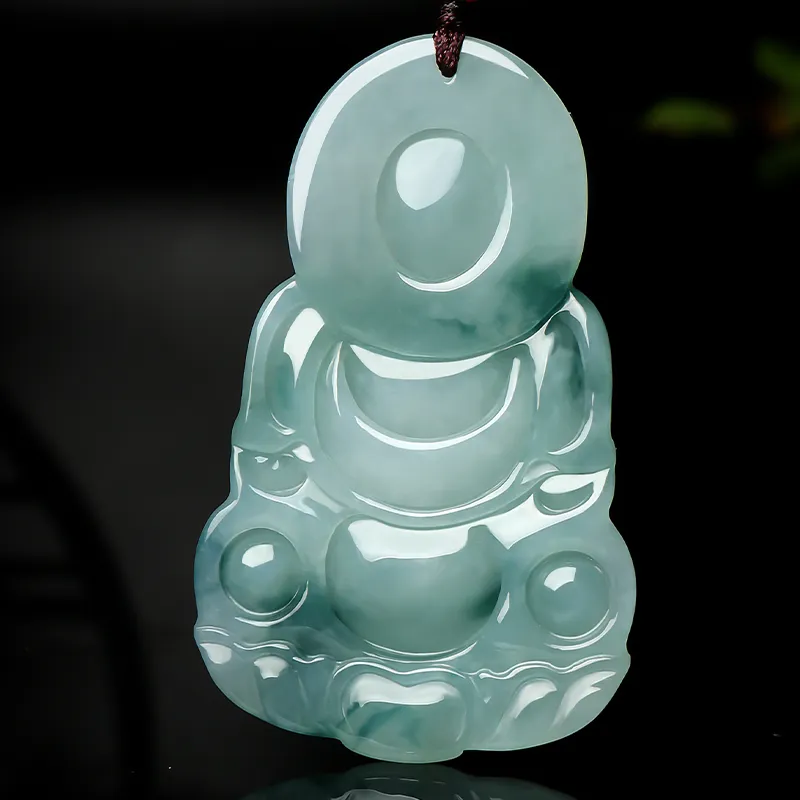With The Heart Of The Jade Glutinous Jade Jadeite Necklaces Men's-6