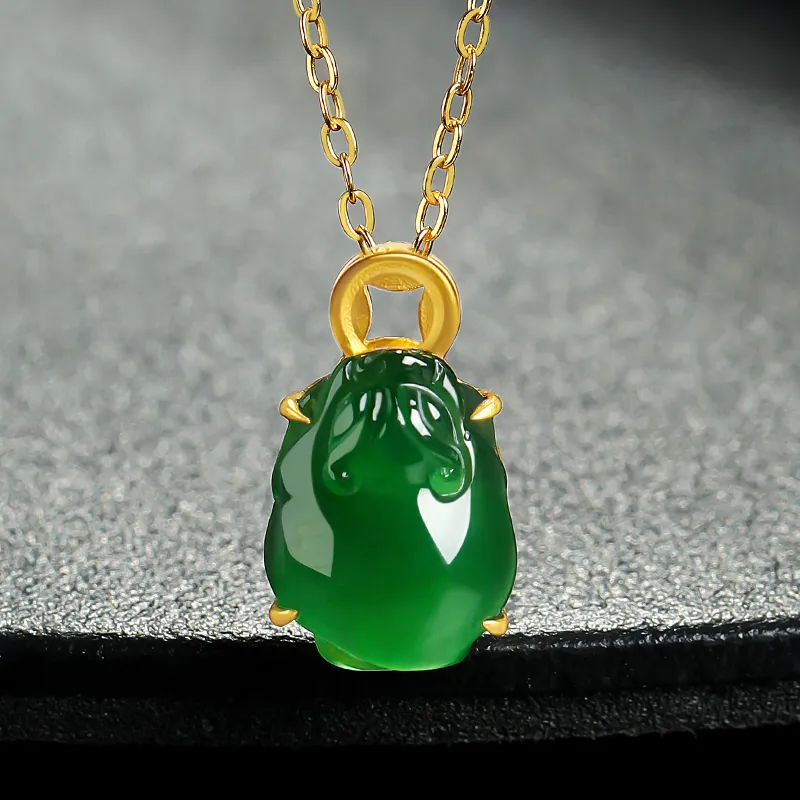 With The Heart Of The Jade Ice Glutinous Jadeite Necklaces Women's-1