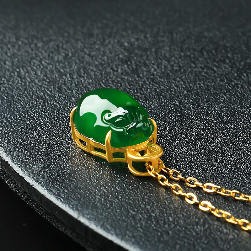 With The Heart Of The Jade Ice Glutinous Jadeite Necklaces Women's-5