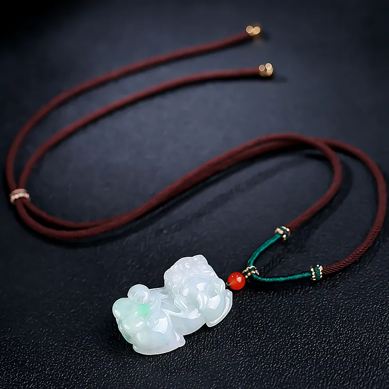 With the heart of the jade Jadeite Necklaces Unisex-6