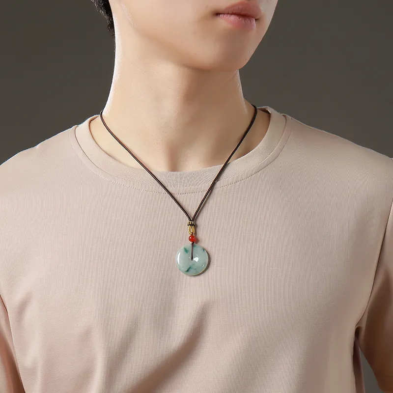 With The Heart Of The Jade Glutinous Jade Jadeite Necklaces Unisex-8