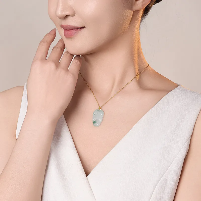 With The Heart Of The Jade Ice Glutinous Jadeite Necklaces Women's-4