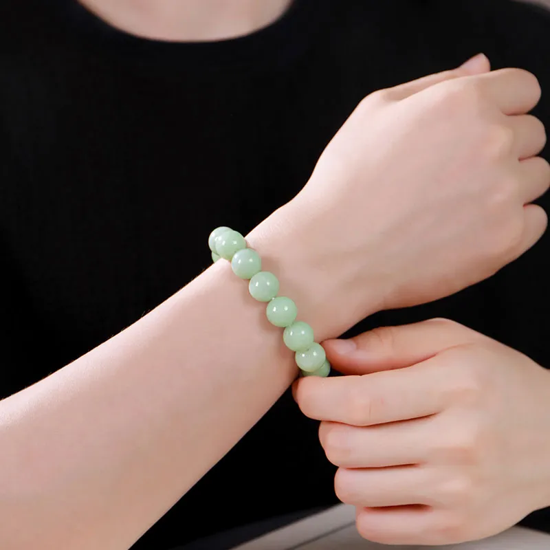 With The Heart Of The Jade Glutinous Jade Jadeite Bracelets Unisex-7