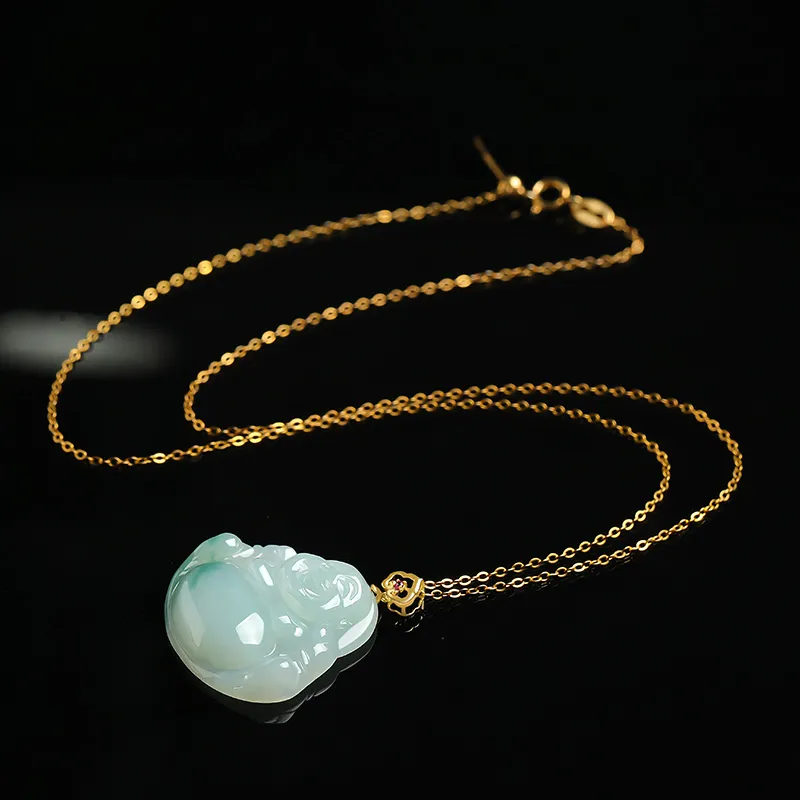 With The Heart Of The Jade Glutinous Jade Jadeite Necklaces Women's-7