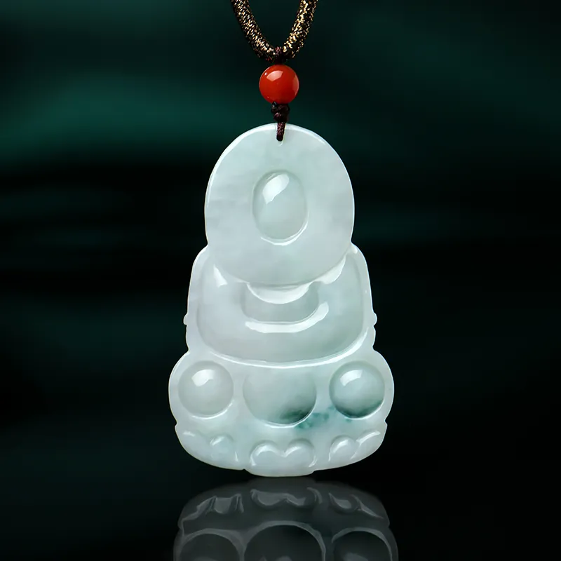 With The Heart Of The Jade Glutinous Jade Jadeite Necklaces Men's-6