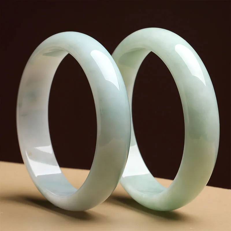 With The Heart Of The Jade Bean Type Jadeite Bangles Women's-12